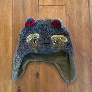 Kids Gray Bear Sherpa Earflap Hat